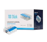 Maxled, Light is Led! Bornes de Connexion 4 Entrées, 100 Pièces Compatibles Avec Tous Types De Fils Dans Le Monde, Fil Solide 0.2-4mm², Connecteurs Fil Toronné 0.14-4mm², Référence 414