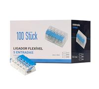 Maxled, Light is Led! Bornes de Connexion 5 Entrées, 100 Pièces Compatibles Avec Tous Types De Fils Dans Le Monde, Fil Solide 0.2-4mm², Connecteurs Fil Toronné 0.14-4mm², Référence 415