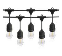 Maxled, Light is Led! Guirlande Lumineuse D'extérieur 10 Mètres 20 Douilles E27 IP54 Résistante Aux Intempéries Extensible pour Jardin Balcon Décoration Jardin Fêtes Plein Air Noir