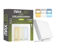 Maxled, Light is Led! Plafonnier LED 12W Plat Rectangulaire 960LM Plafonnier Moderne 170mm 3CCT 3000K/4000K/6500K Lampe De Salle De Bain Non Réglable pour Cuisine Cave 85V-265V Aluminium