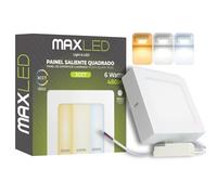 Maxled, Light is Led! Plafonnier LED 6W Plat Rectangulaire Petit 480LM Plafonnier Moderne 120mm 3CCT 3000K/4000K/6500K Lampe Salle Bain Non Réglable 85V-265V Aluminium