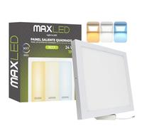 Maxled, Light is Led! Plafonnier LED Plat Rectangulaire 24W Plafonniers Moderne 1920 Lm 30mm 3CCT 3000K/4000K/6500K Lampe De Salle De Bain Non Réglable pour Cuisine Cave 85V-265V Aluminium