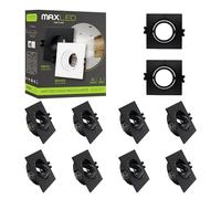 Maxled, Light is Led! Spot Encastrable Cadre 10 Diamètre DU Trou Ø75 mm Spot De Plafond Encastrable Orientable Anneau Encastrable AU Plafond pour Ampoule LED Halogène GU10 (Carré Noir)