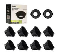 Maxled, Light is Led! Spot Encastrable Cadre 10 Pièces Ø83 mm Diamètre DU Trou Spots LED Spots Plafond Luminaires Encastrables pour Ampoules GU10 Led/Halogènes Anneau Encastrable (Rond Noir)