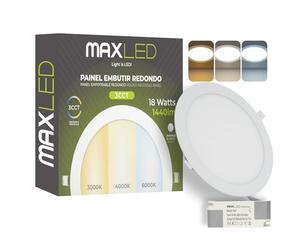 Maxled, Light is Led! Spot Encastrable LED 18W 230V, Ø 225mm, 1440lm Spots Plafonnier Non Dimmable 3000K-6000K Spots Plats Encastrables pour Plafond Dimensions Du Trou Φ205mm Aluminium