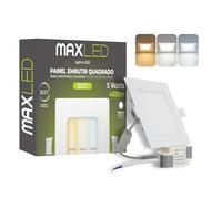 Maxled, Light is Led! Spot Encastrable LED 5W 230V 85mm 400LM Spots Plafonnier Non Dimmable 3000K-6000K Spots Plats Encastrables pour Plafond Diamètre D'encastrement 72mm x 72mm Aluminium