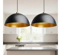 Maxled, Light is Led! Suspension Noir Et Or Culot E27 Lampe Suspendue Industrielle Ø40cm Lampe Suspendue Moderne Lampes Suspendues Plafonnier Suspendu Vintage Ferme Métal Plafonnier Cuisine 2 Pièces