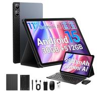 MAXLEGEN Tablette Tactile 11 Pouces Android 15, 36Go RAM 512Go ROM/1TB, 4G LTE Double SIM + WiFi 5G, Octa Core, Gemini AI, 13MP+8MP, 9580mAh, GPS, Pack 2-en-1 avec Clavier/Souris/Écouteur/Stylet/Étui