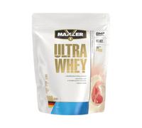 Maxler Ultra Whey Protein - 23 g de protéines par portion - Poudre de protéine de lactosérum pure - Mélange de protéines de lactosérum - Avec BCAA - Milkshake à la fraise - 900g