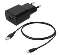 Maxlife Chargeur Secteur USB 1A Smartphone Téléphone + Câble micro-USB Noir