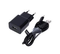 Maxlife Chargeur USB A MXTC-01 Noir - Chargeur Rapide avec 2,1A Puissance et Cable Micro USB 1m Inclus - Adaptateur Secteur Fiable et Compact pour Téléphones Portables Haut-parleurs et Plus
