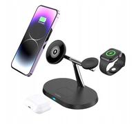 Station de Charge à Induction MagSafe 15W pour iPhone / AirPods / Watch Noir / Argent