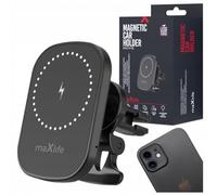 maxlife Support Telephone Voiture Magnetique Induction 15W - Porte Telephone Voiture Chargeur Rapide - Stable et Fiable pour Vos Déplacements - Support Telephone Voiture Grille Aeration Rotation 360°
