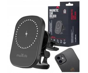 maxlife Support Telephone Voiture Magnetique Induction 15W - Porte Telephone Voiture Chargeur Rapide - Stable et Fiable pour Vos Déplacements - Support Telephone Voiture Grille Aeration Rotation 360°