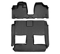 MAXLINER - Lot de Tapis de Sol à 3 rangées Noirs pour Dodge Grand Caravan/Chrysler Town & Country 2008-2018 (Stow'n Go Uniquement)