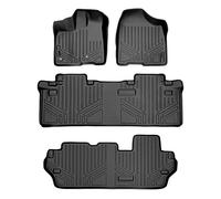 MAXLINER MAXFLOORMAT Floor Mats for Toyota Sienna 8 Passenger (2013-2017) (3 Row Set) (Black) by