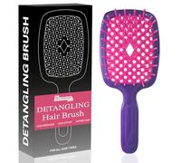 Maxmana Secret Brosse à cheveux démêlante, peigne de massage pour femmes, hommes, filles et enfants pour cheveux naturels, bouclés, secs, épais et raides (violet rouge)