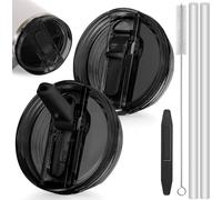 Maxmana Secret Lot de 2 couvercles à rabat amovibles avec paille compatibles avec Stanley Quencher ProTour de 1200 ml, couvercle anti-fuite, anti-déversement, coque de rechange pour accessoires de