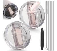 Maxmana Secret Lot de 2 couvercles à rabat amovibles avec paille compatibles avec Stanley Quencher ProTour de 1200 ml, couvercle anti-fuite, anti-déversement, coque de rechange pour accessoires de