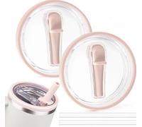 Maxmana Secret Lot de 2 couvercles de rechange pour gobelets Stanley Quencher avec pailles, anti-fuite, résistants aux éclaboussures et aux accessoires de tasse Stanley (rose)