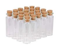 MaxMau Lot de 24 mini flacons en verre de 15 ml avec bouchons en liège pour cadeaux de mariage, artisanat, décoration