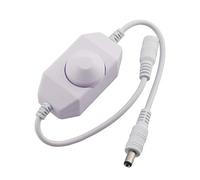 Maxmoral 1 variateur d'intensité DC 12 V 24 V LED avec adaptateur DC femelle mâle couleur unique Mini lampe LED Accessoires d'éclairage Luminosité réglable Bouton manuel Variateur d'intensité Blanc