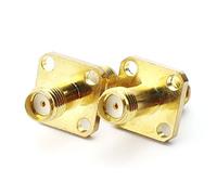 Maxmoral 2 pcs SMA femelle vers SMA connecteur femelle avec 4 trous Bride RF Coax coaxial adaptateur