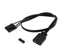 Maxmoral Adaptateur RVB 4 broches vers 3 broches ARGB ICUE Commander Core XT Node d'éclairage Node Core Câble plat de conversion 5 V RGB Câble d'extension de carte mère 30 cm