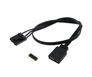 Maxmoral Adaptateur RVB 4 broches vers 3 broches ARGB ICUE Commander Core XT Node d'éclairage Node Core Câble plat de conversion 5 V RGB Câble d'extension de carte mère 30 cm