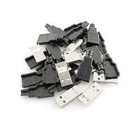 Maxmoral Lot de 10 connecteurs USB 2.0 Type A mâle 4 Broches avec Couvercle en Plastique Noir