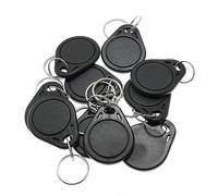 Maxmoral Lot de 10 porte-clés en plastique noir 125 kHz RFID inscriptible T5577 pour graveur RFID