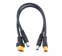 Maxmoral Lot de 2 câbles adaptateurs XT60 30 cm XT60 mâle vers mâle DC 5,5 x 2,1 mm pour moniteur d'alimentation FPV