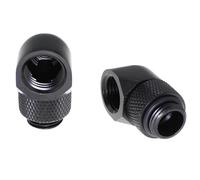 Maxmoral Lot de 2 connecteurs d'extension noirs G1/4" mâle vers femelle, rotatifs à 360 degrés en laiton plaqué nickel, adaptateur multiliaison amélioré, convient pour système de refroidissement à eau