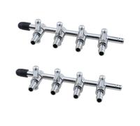 Maxmoral Lot de 2 valves à levier de contrôle du débit d'air en acier inoxydable argenté de 9,5 cm de long avec connecteur de tuyau pour pompe à air d'aquarium