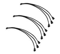 Maxmoral Lot de 3 câbles répartiteurs de ventilateur PWM à 4 broches, 26,7 cm, adaptateur tressé pour ordinateur PC, câble d'extension d'alimentation 1 à 3 convertisseurs pour boîtier ATX