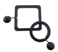 Maxmoral Lot de 4 mangeoires flottantes noires pour poissons d'aquarium 10 cm carré et rond de 7,5 cm