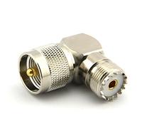 Maxmoral RF Coaxial Coax Adapter, UHF mâle vers femelle à angle droit Adapter PL259 to So239 à 90 degrés connecteur jack