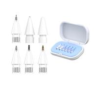 MAXMORS Lot de 6 embouts de crayon de rechange pour Apple Pencil Pro/2{^>e<^} génération/1ère génération/USB C, pointes de crayon aiguilles avec étui, embouts de contrôle précis en plastique/métal