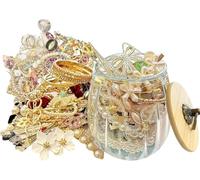 MaxMystery Pot à Bijoux Cadeau - Boîte à Bijoux Surprise pour Femmes, Ensemble Cadeau Pot Mystère Comprenant Collier/Boucles d'oreilles/Bagues/Bracelet/Porte-clés/Pince à Cheveux - Cadeaux de festival