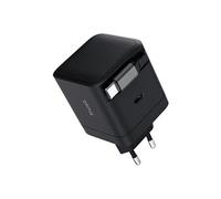 Maxo - Adaptateur secteur - with retractable cable - 65 Watt - 3 A - PD (24 pin USB-C) - noir