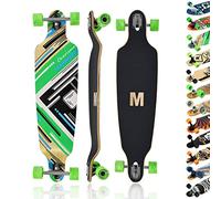 Maxofit Charisma Green No. 64 Longboard Drop Down Board avec planche robuste et roues moyennement souples axes drop through forme double chute pour plus de stabilité