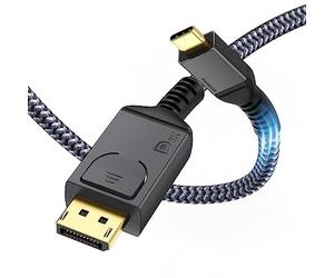 Maxonar 2Pack UCB C DisplayPort câbles DisplayPort 1,4 2m/6,6ft 8K@60Hz 4K@144Hz/120Hz 2K@240Hz 5K@60Hz Thunderbolt 3/4 vers DP Câble HBR3 32,4 Gbps Type C DP 1.4 pour Macbook Pro M2