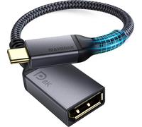 Maxonar Adaptateur Usb C Displayport 8K@60Hz Dp1.4 4K @ 60Hz/144Hz/120Hz 5K@60Hz 2K @ 240Hz Adaptateur Thunderbolt 3 Displayport Hbr3 Dsc Pour Macbook Pro Msi Vesa[Z3166]