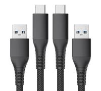 Maxonar Câble charge USB C 2 pièces,données 10Gbit/s Câble de voiture USB A Android QC3.0 Câble de transfert de données à charge rapide 3.1A pour Samsung Note20 Galaxy S23 Z Flip 5 Pixel 8 3M noir