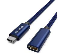 Maxonar Câble d'extension USB C mâle vers femelle 5A Charge et synchronisation pour station d'accueil M2 Mac Book Pro Chargeur sans fil Dell XPS Surface Book Samsung Note 20 Galaxy S23 Bleu 1.8m