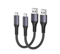 Maxonar Câble USB C Court 15cm/0.15M 2Pack 10Gbps Câble de données USB3.2 Gen2 Type C Android Auto QC3.0 Chargeur Rapide USB A à C 3.1A pour Samsung Note20 Galaxy S23/S22/S21 Z Flip 5 Pixel 8 Pro