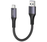 Maxonar Câble USB C Court 30cm/0.3M 10Gbps USB3.2 Gen2 Câble de Données Type C Android Auto QC3.0 3.1A USB A à C Chargeur Rapide pour Samsung Note20 Galaxy S23/S22 Z Flip 5 Pixel 8 OnePlus 11 gris