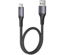 Maxonar Câble USB C Court 50cm/0.5M 10Gbps USB3.2 Gen2 Câble de Données Type C Android Auto QC3.0 3.1A USB A à C Chargeur Rapide pour Samsung Note20 Galaxy S23/S22 Z Flip 5 Pixel 8 OnePlus 11 gris