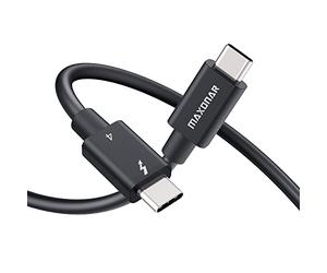 Maxonar [Certifié Intel] Câble Thunderbolt 4 0,8 m,Câble TB4 Certifié USB-IF,Charge 40 Gbp/s 100W,écran 8K,Compatible avec Mac Studio,Studio Display,Thunderbolt 4 M1 Macbook/USB C Hub,SSD,eGpu