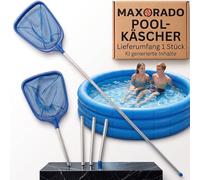 Maxorado Épuisette de piscine de 1,6 m de long avec perche, épuisette pour feuilles, saleté, algues, nettoyage du fromage pour piscines, spas, jacuzzi, piscines à cadre en acier, etc.